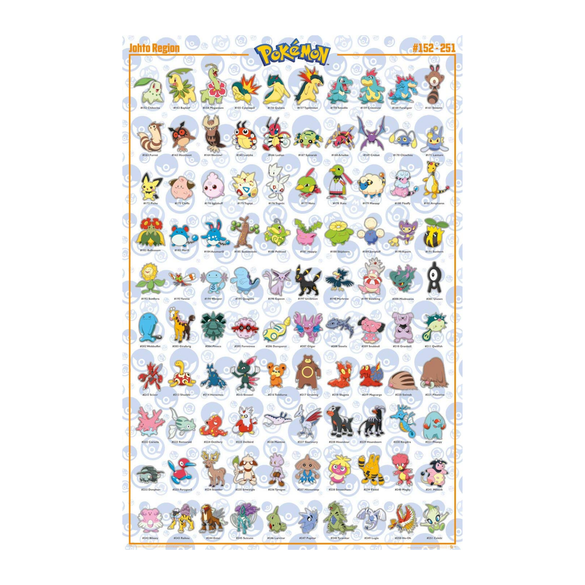 Pokémon | Johto Region | Maxi Poster
