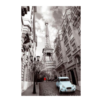 Paris | Red Girl Blue Car | Maxi Poster