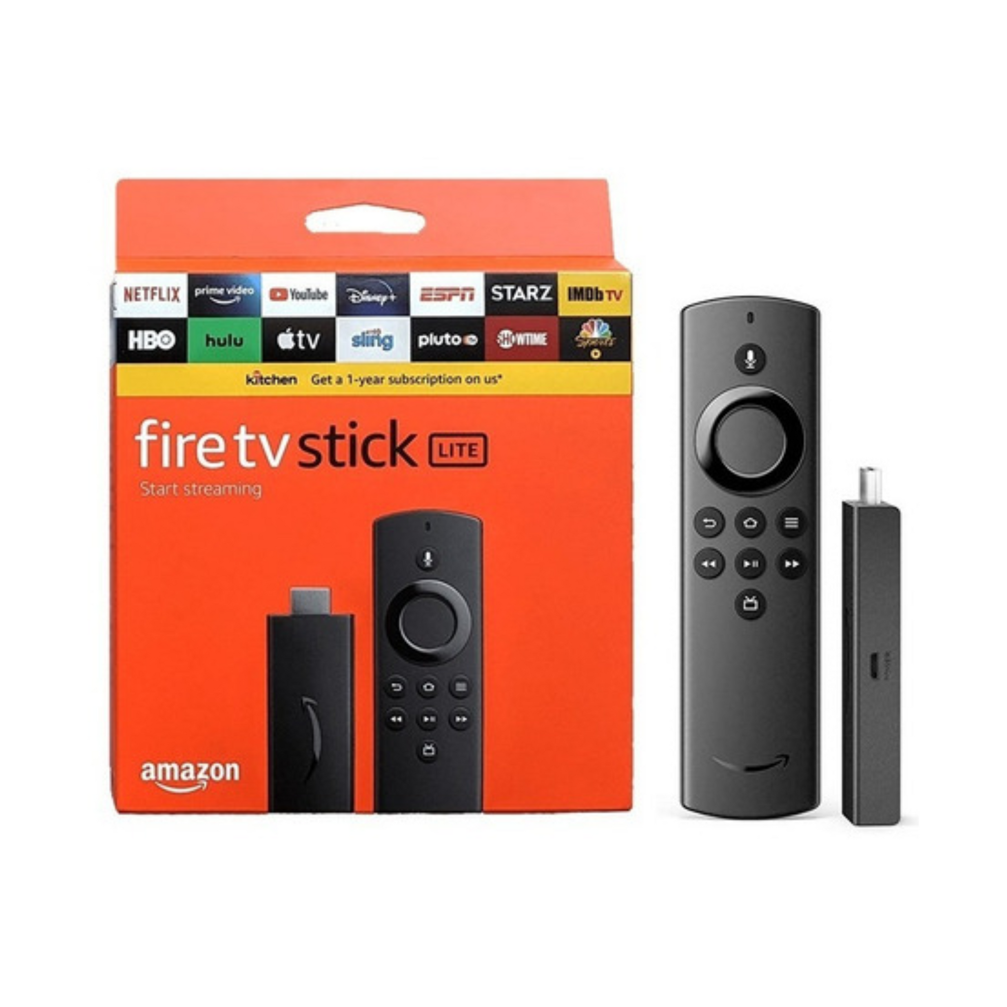 Fire TV Stick Lite with latest Alexa Voice Remote Lite (no TV  controls), HD streaming device